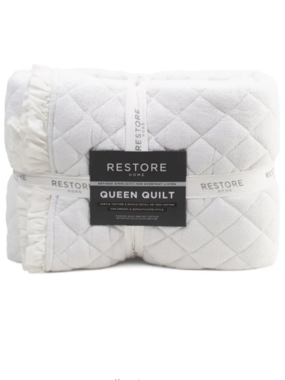 RESTORE HOME Quilt With Ruffle Trim